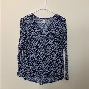 Blue floral blouse